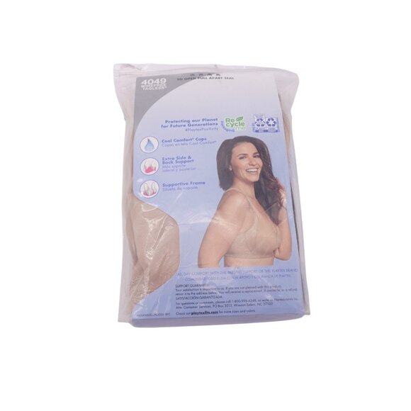 LN Playtex 18 Hour Back & Side Smoothing Wireless Bra Sz 44C Nude Seamless - Picture 7 of 8